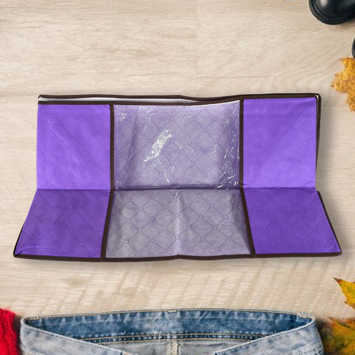 Clothing storage bag with zipper, non-woven storage bag for storing the clothes and sarees. - TezCart