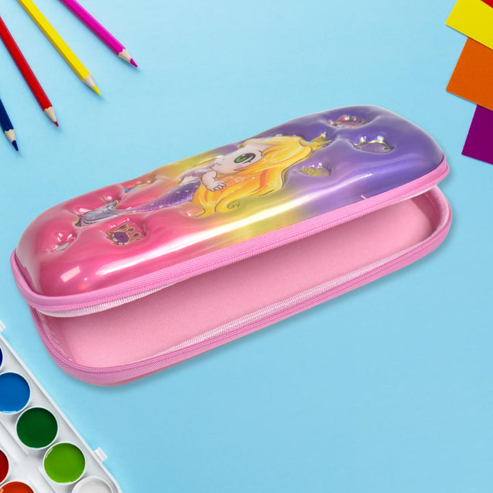 3D Cartoon Zipper Compass Box, Pencil Box (1 Pc) - TezCart