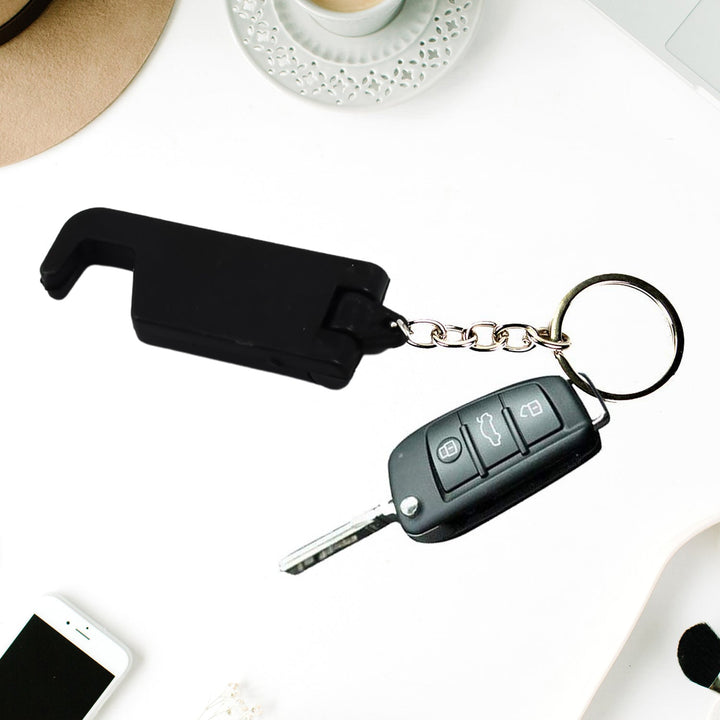 2 in 1 Plastic Keychain with Mobile Stand / Phone Holder (1 Pc / Multicolor) Your Brand
