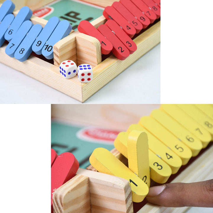 Shut The Box Dice Game, Classic Flip Me Multiplayer Game (1 Set) - TezCart