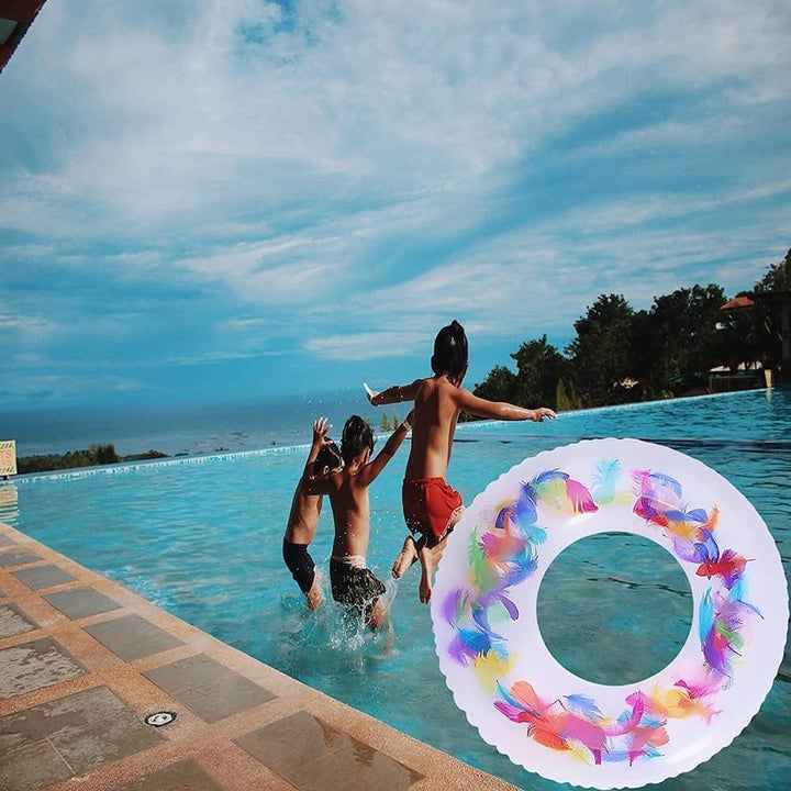 Swim Ring, For Adults, Conveniently Portable, Feathers, Swimming Ring, For Water Play, For Beaches, Swimming, Summer Vacation, Women's, Men's (1 Pc) Your Brand