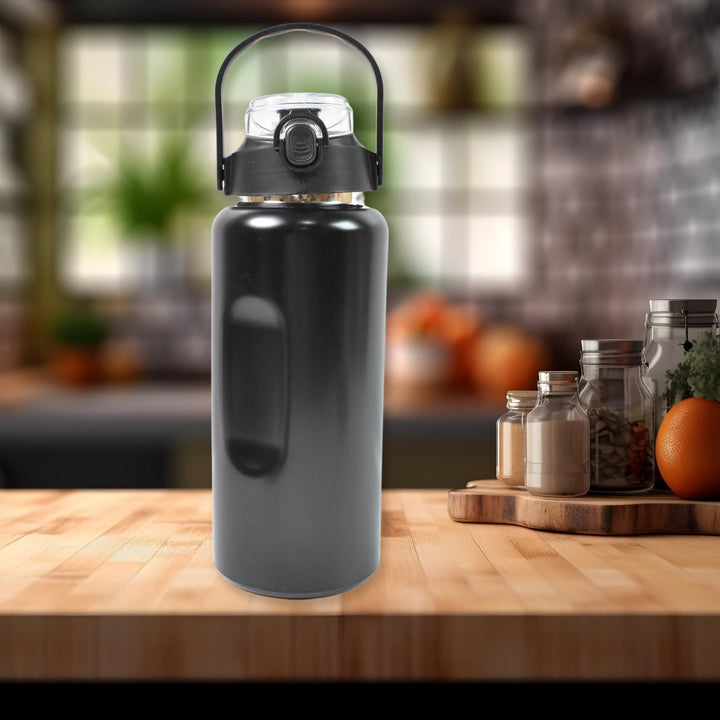 3 In 1 Stainless Steel Insulated Water Bottle, Double Wall Vacuum (3 Pcs Set / Different Size) - TezCart