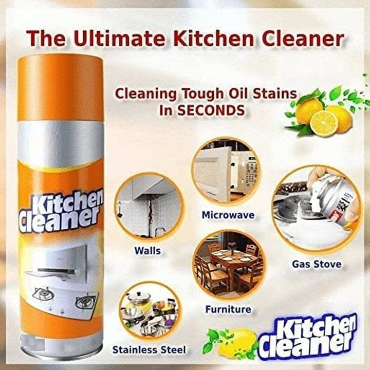 Multipurpose Bubble Foam Cleaner Kitchen Cleaner Spray Oil & Grease Stain Remover Chimney Cleaner Spray Bubble Cleaner All Purpose Foam Degreaser Spray (500 Ml) - TezCart