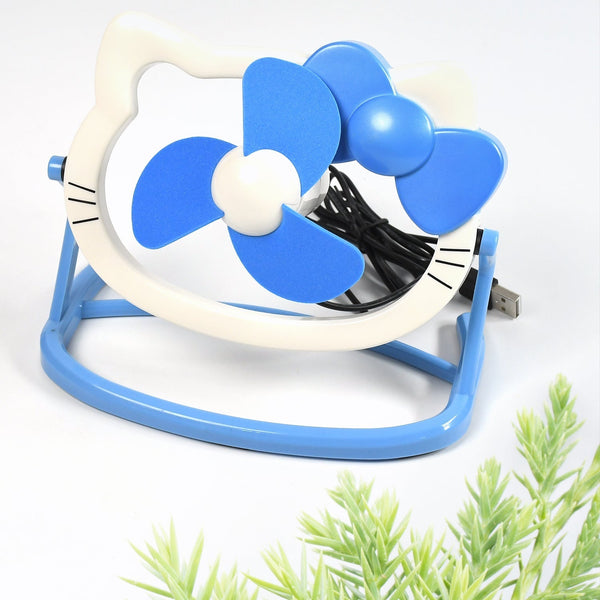 HELLO KITTY CARTOON FAN CUTE BRIGHT COLOR DESKTOP OFFICE USB MINI FAN PERSONAL DESKTOP FAN (Battery Not Include) Your Brand