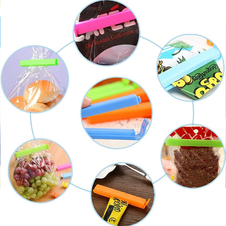 Food, Snack Pouch Bag Clip Sealer for Keeping Food Fresh for Home Kitchen | Plastic Camping Snack Air Tight Seal Bag Clips |Packet Vacuum Sealers Clip| (18 Pc Set) Your Brand