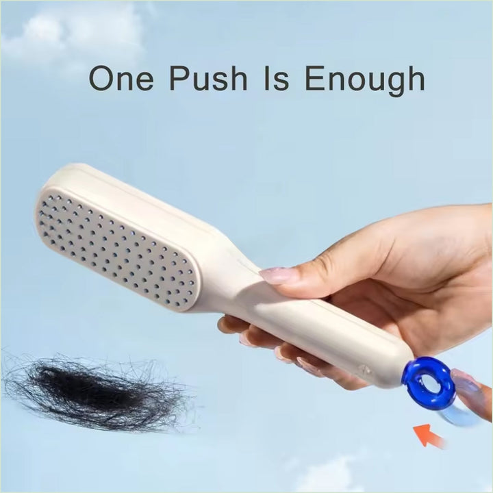 Self-Cleaning Hairbrush, Massage Comb (1 Pc / With Box) - TezCart
