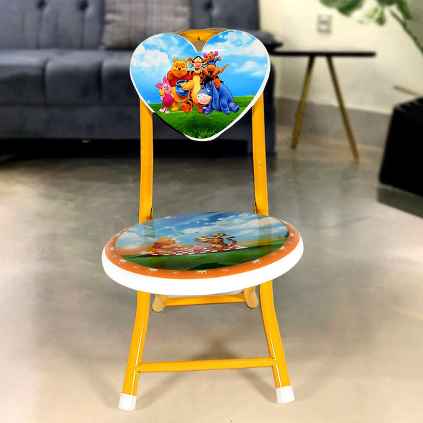 Heart Shape Kids Chair Cartoon Printed Foldable Kids / Children Folding Chair for Playrooms, Schools, Daycares, and Home. Metal and Fibre Body Picnic Beach Camping Chair (1 Pc) Your Brand