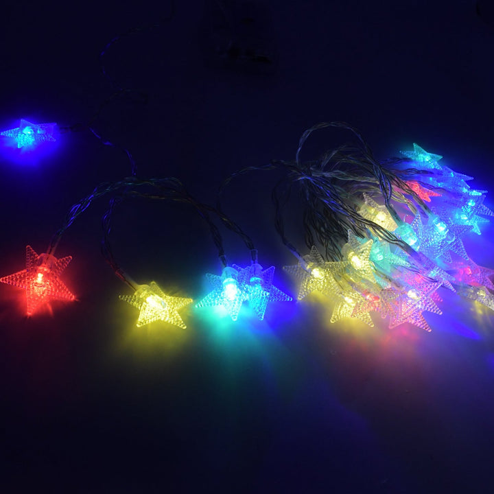 28 LED / Star 3.9 Meter Star Shape Led Light Battery Operated with Flashing Modes for Home Decoration, Kids Room, Waterproof Diwali & Wedding LED Christmas Light Indoor and Outdoor Light ,Festival Decoration (Multicolor Battery Not Included 3.9Mtr) Your Brand
