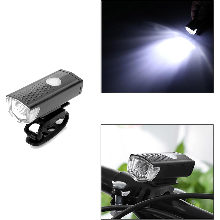 Combo of Bicycle LED USB Rechargeable Head Light and Tail Light (2 Pc Set) - TezCart
