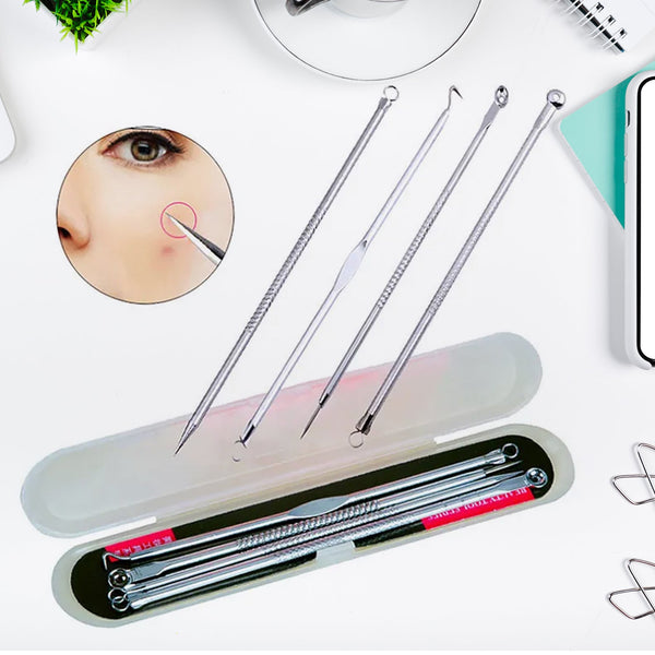 Blackhead Remover, 4-in-1 Stainless Steel Pimple Extractor Tool (1 Pc) - TezCart