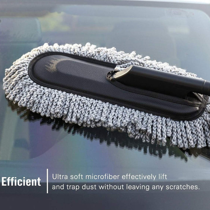 Car Duster, Long Retractable / Soft / Non-Slip / Handle Multipurpose Microfiber Wash Brush Vehicle Interior and Exterior Cleaning Kit with for Car, Boats or Home Your Brand