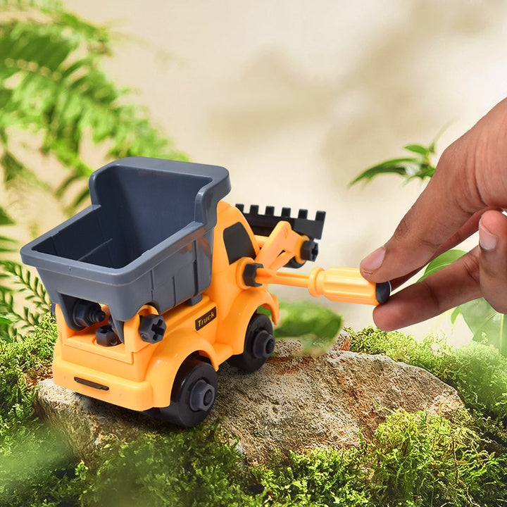 Engineering vehicles Nut Assembly Vehicle Toy, DIY Nut Assembly Vehicle Model Toy Highly Simulation Children Kids Car Model Toy Set (2 Pc Set) Your Brand