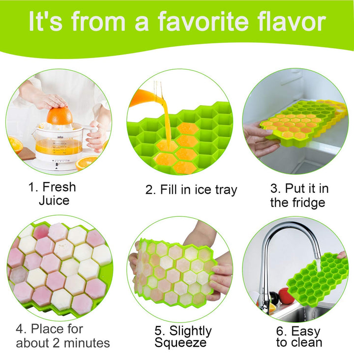 Silicone Ice Cube Trays 32 Cavity Per Ice Tray [Multi color] Your Brand