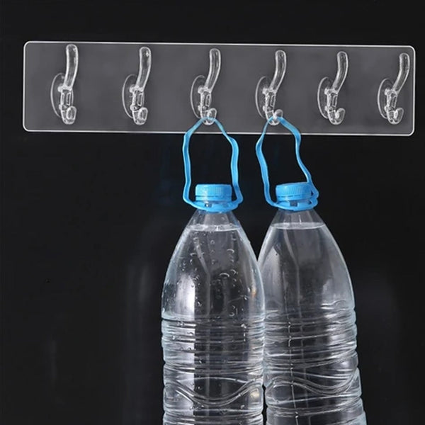 Adhesive Golden &  Transparent Heavy Duty Wall Hook - TezCart