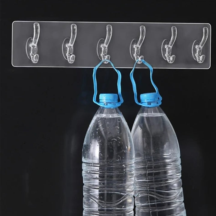 Adhesive Golden &  Transparent Heavy Duty Wall Hook - TezCart