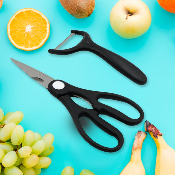 6 Pieces Professional Kitchen Knife Set, Meat Knife, Chef's Knife with Non-Slip Handle for Home, Kitchen and Restaurant with Chef Peeler and Scissor (Stainless Steel / 6 Pcs Set) Your Brand
