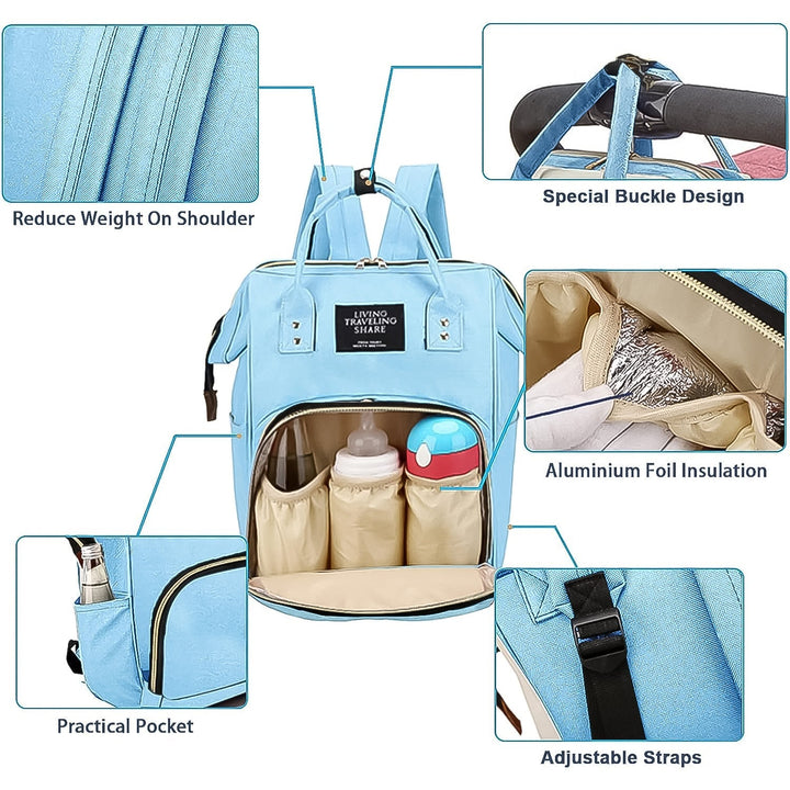 Multifunction Diaper Bag for Baby Care Travel Backpack Large Capacity (1 Pc) your brand
