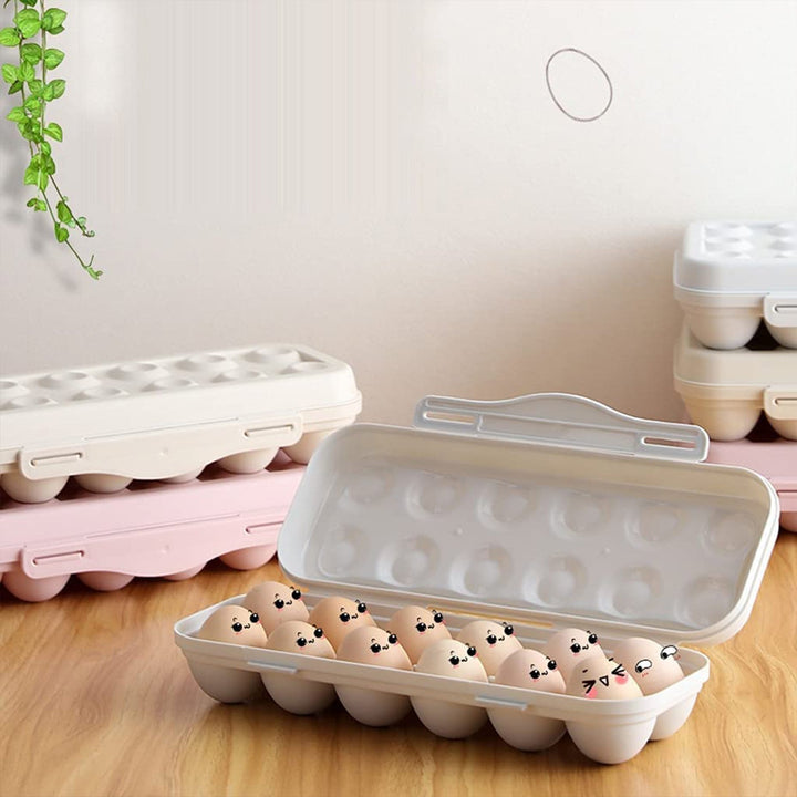 18 Grid Egg Holder Storage, Shock-Proof Egg Container with Buckle, Egg Carrier, Egg Tray, Egg Shelter, Effective Full Seal, Egg House use for Fridge, Camping, Kitchen Your Brand