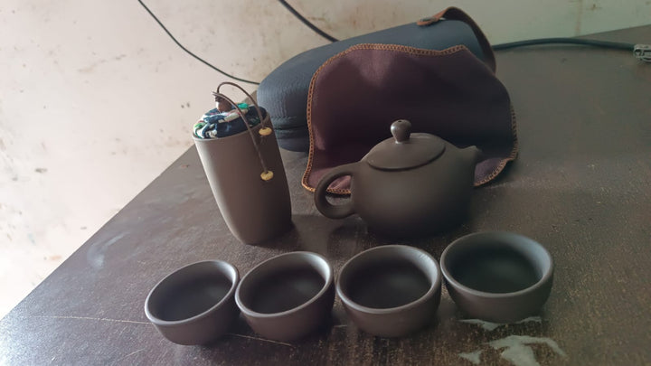 Portable Kung Fu Tea set with a portable travel bag (set of 6pcs) - TezCart