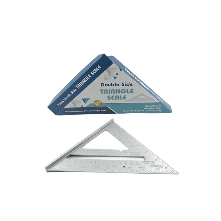 Double Side Scale Triangle Measurement Hand Tool, 45 Degree Triangle Ruler, Home for Industry, Aluminum Alloy Rafter Square 7-Inch Length Your Brand