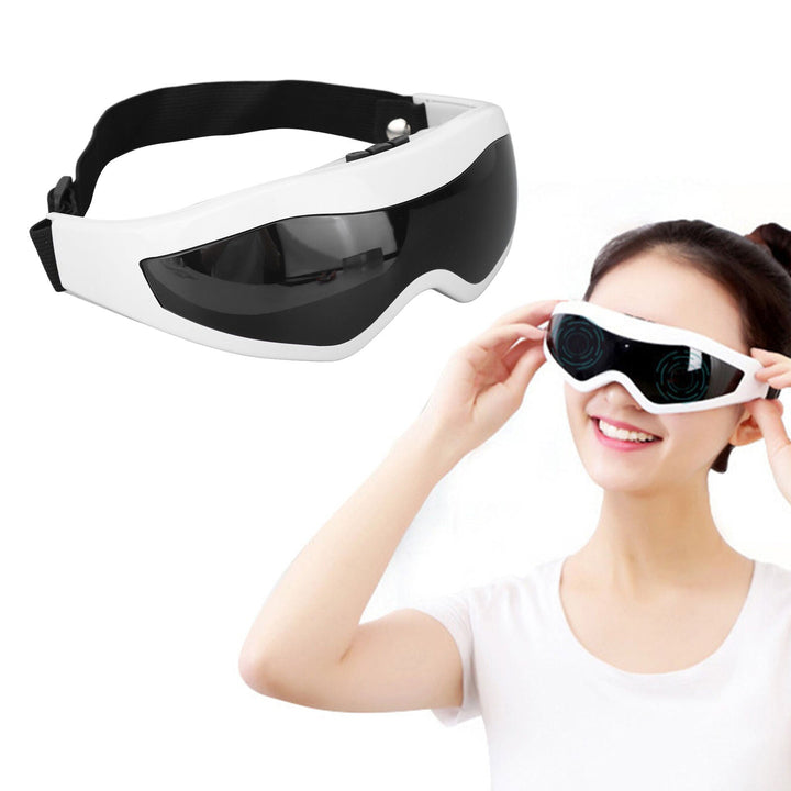 Electric Eye Massager Dark Circles Dry Eyes Eye Bag Eye Relief Vibration Magnet Therapy Eye Care Massage Device with Adjustable Elastic Band for Improving Sleep Your Brand