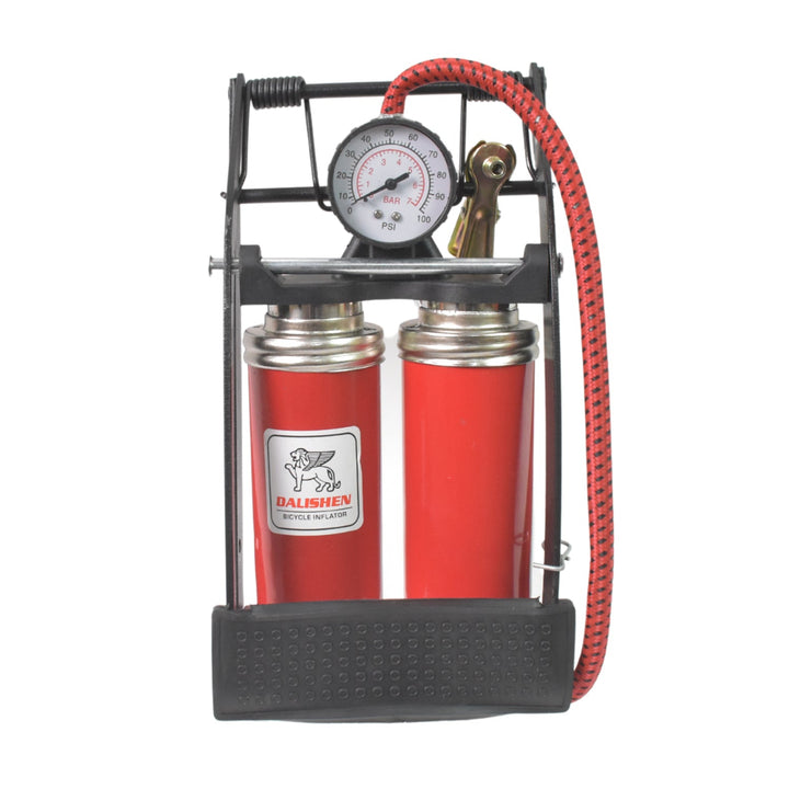 Dual-Cylinder Foot Pump, Portable Floor Bike Pump, 100PSI Air Pump - TezCart