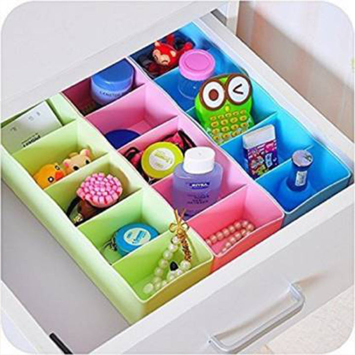 Multi-Function Desktop Drawer Storage Box Clothing Organizer 5 Grid Storage Box Underwear Socks ,Ties Organizer Box (4 Pc Set) Your Brand