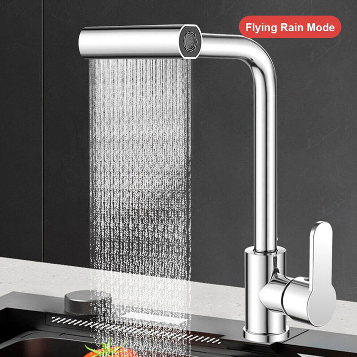 Multifunction Shower Waterfall Kitchen Faucet, 360° Rotation Waterfall Kitchen Faucet, Touch Kitchen Faucet, Faucet Extender for Kitchen Sink, Swivel Waterfall Kitchen Faucet for Washing Vegetable Fruit (4 In 1 ) - TezCart