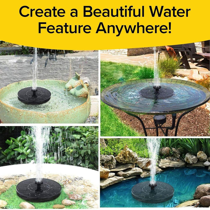 Fast Fountain by Pocket Hose - Solar-Powered - Instantly Adds a Water Feature Virtually Anywhere - 5 Spray Modes - No Installation or Batteries Required - Great for Bird Baths, Pools, Pond & More (1 Pc) Your Brand