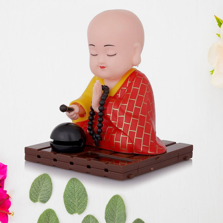 Solar Powered Sitting Buddha Statue,  Moving Head and Hand (1 Pc / Big) - TezCart