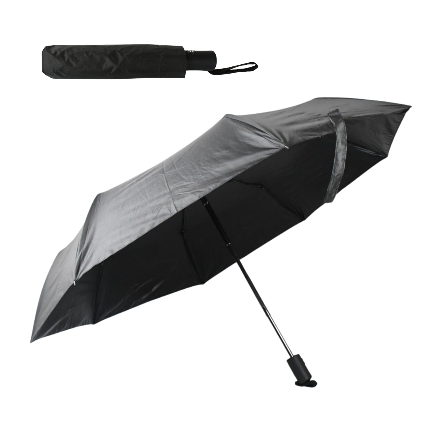2 Fold Manual Open Umbrella| Windproof, Sunproof & Rainproof with Sturdy Steel Shaft & Wrist Straps | Easy to Hold & Carry | Umbrella for Women, Men & Kids Your Brand