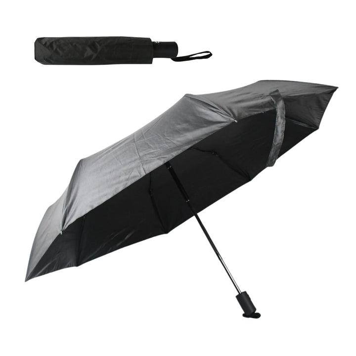 2 Fold Manual Open Umbrella| Windproof, Sunproof & Rainproof with Sturdy Steel Shaft & Wrist Straps | Easy to Hold & Carry | Umbrella for Women, Men & Kids Your Brand