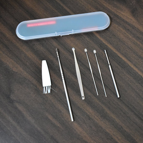 6Pcs Earwax Removal Kit | Ear Cleansing Tool Set | Ear Curette Ear Wax Remover Tool Your Brand