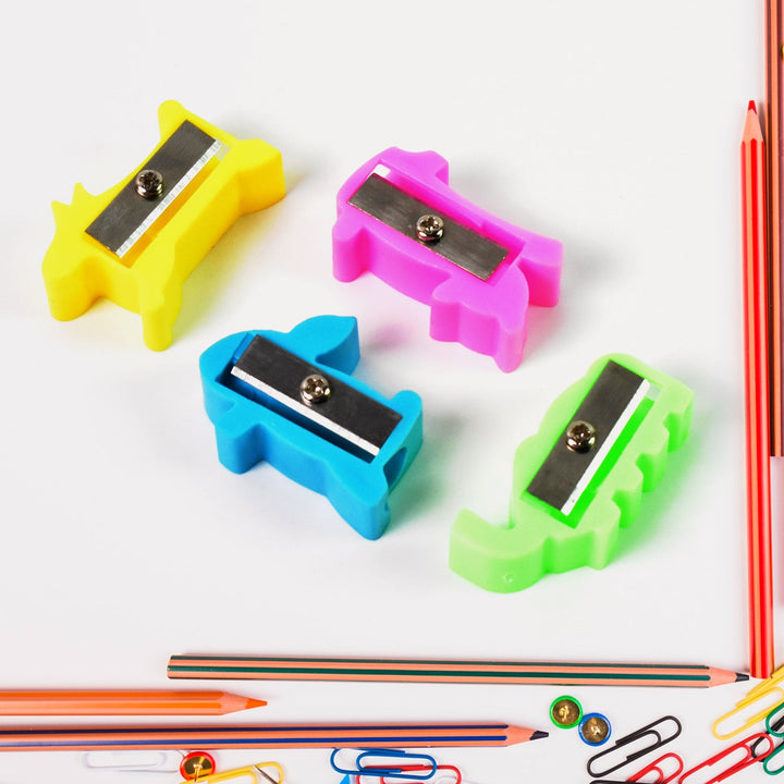 Plastic Small Cute Pencil Sharpener (1 Pc / Mix Design & Color) - TezCart