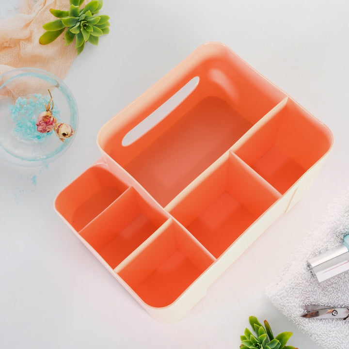 Tissue Paper Storage Holder, Stationery Storage Remote Control, Decorative Pen, Pencil, Napkin, Mobile Phone Multi-Function Desk Storage Organizer for Home and Office (6 Compartment) Your Brand