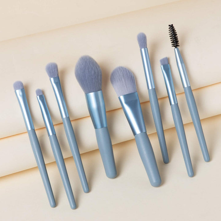 8-Piece Mini Makeup Brush Kit – Portable Premium Synthetic Set with Case (Mix Colors) Your Brand