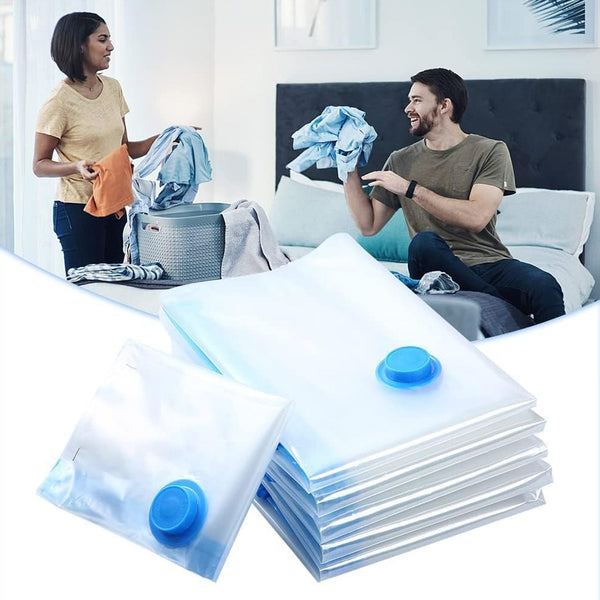 Vacuum Storage Bags with Suction Pump & Shirt clips - Vacuum Bags - Big Capacity Vacuum Seal Bags for Travel Clothes Blankets Pillows, Compression Bags | Space Saver Vacuum Storage Bags (5 Pcs Set) Your Brand