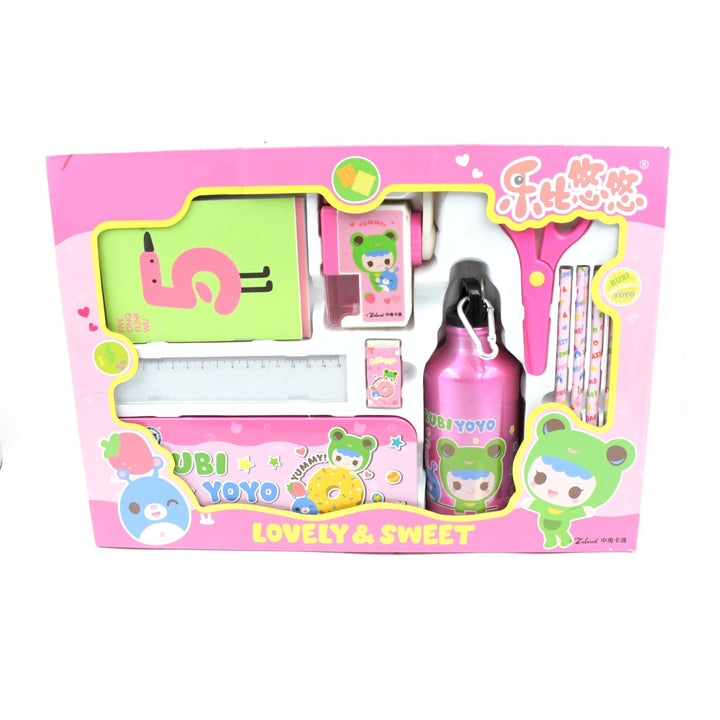 12-Piece Stationery Set: Pencil Box, Pencils, Erasers & More Your Brand