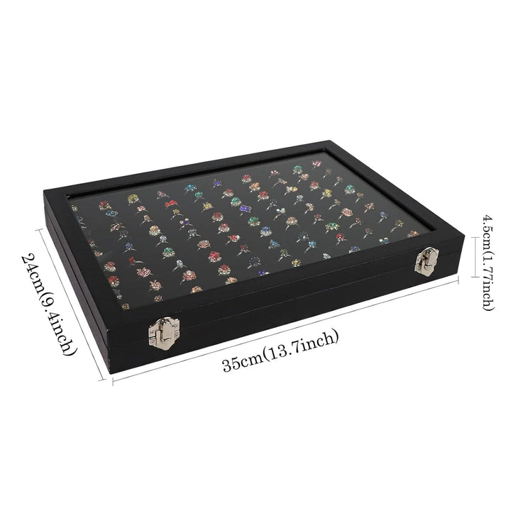 Ring Holder Organizer Box, Jewelry Ring Display Case (35x24 CM) - TezCart