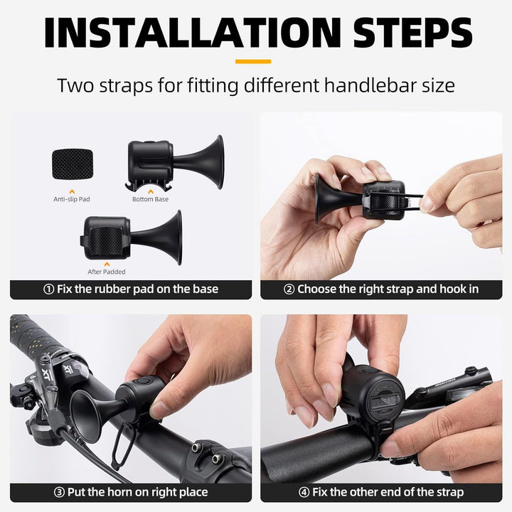Bicycle Air Horn Loud - 120dB 1 Sound Mode Electronic Bicycle Bell,Super Electric Horn with Long Standby Button Battery Operated/IPX4 Waterproof Loud Bell for Adults Your Brand