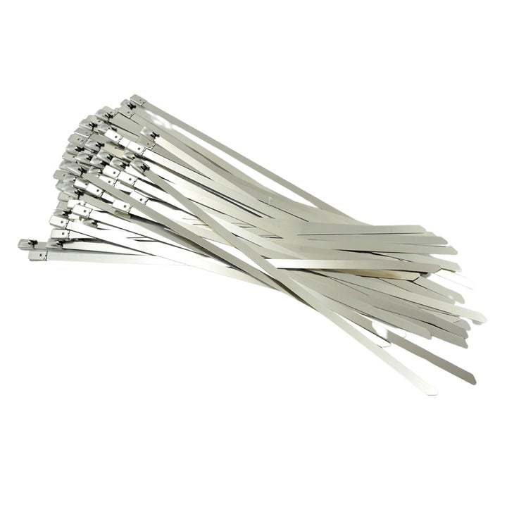 Stainless Steel Cable TIE Used for Solar, Industrial and Home Improvement Multipurpose HIGH Strength, Self-Locking Zip Ties, Multi-purpose Tie, Portable Rustproof 100Pcs Wide Application Zip Tie Set for Building (4.6x100MM /  100 pcs Set) Your Brand