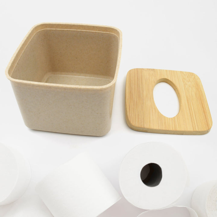 Tissue Box Desktop Stand Bamboo Tissue Cover Box Rectangular Paper Towel Holder Removable Tissue Dispenser for Bathroom Vanity Countertop Bedroom Car Holder Paper Towels Dispenser (1 Pc ) Your Brand