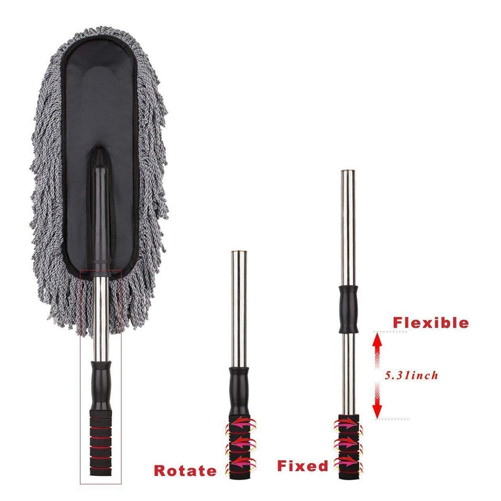Car Duster, Long Retractable / Soft / Non-Slip / Handle Multipurpose Microfiber Wash Brush Vehicle Interior and Exterior Cleaning Kit with for Car, Boats or Home Your Brand