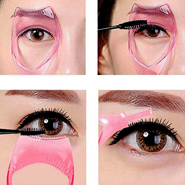 3 in 1 Plastic Makeup Cosmetic Eyelash Tool Lash Mascara Applicator Eyelashes Guide Eyelashes Brush Curler Comb Eye Makeup Tool Female Supply (1 Pc) Your Brand