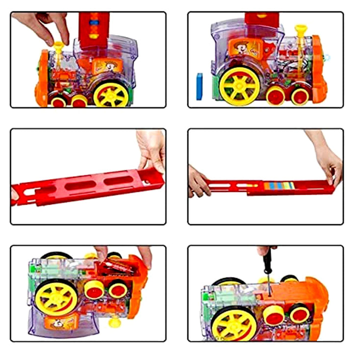 Transparent Funny Train Engine Block Set – 60-Piece Music & Lights (Batteries Not Included) Your Brand