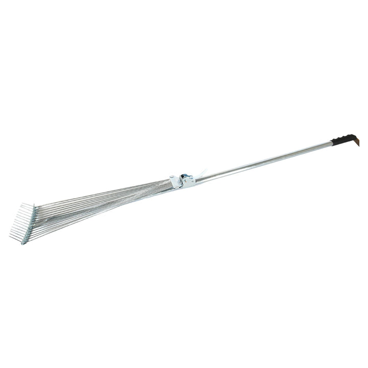 115-152 CM Rake for Gardening, Stainless Steel Telescopic Garden Rake for Quick Clean Up of Lawn and Yard, Adjustable Rake Claws Spacing Garden Broom with Long Handle for Clean Leaves (MOQ :- 12 pc) Your Brand