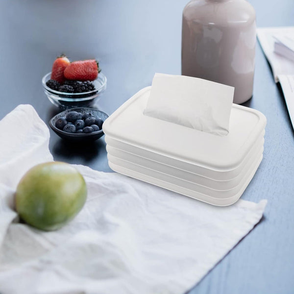 Tissues Holder Silicone Simple Tissue Box Tissues Cylinder Tissues Cube Box Tissue Holder for Bathroom Office Car Bedroom for Bathroom Room Office Car Your Brand
