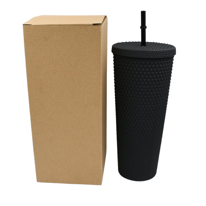 Reusable Studded Tumbler with Straw & Leak Proof Lid (1 Pc, Mix Colors) Your Brand