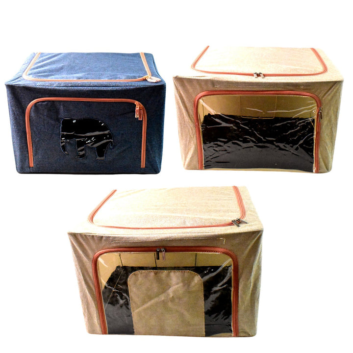 Zippered Closet Storage Box with Lid, With Window (Mix Design & Size / 1 Pc) your brand