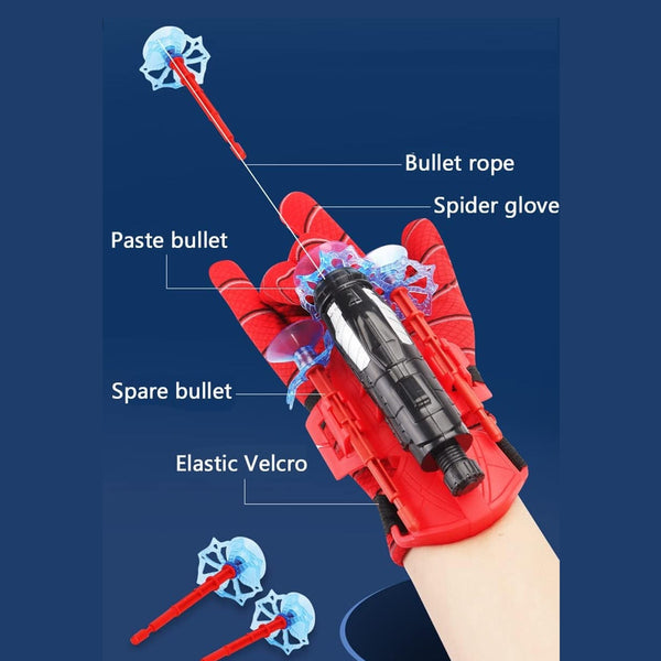 Web Shooter Toy for Kids Fans, Launcher Wrist Gloves Toys For Kids, Boys Superhero Gloves Role-Play Toy Cosplay, Sticky Wall Soft Bomb Funny Children's Educational Toys Your Brand